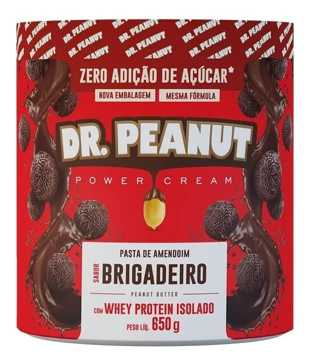 Suplemento em pasta Dr. Peanut power cream proteínas brigadeiro em pote de 600g