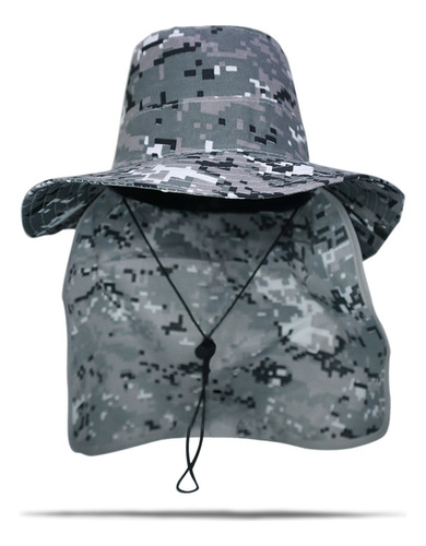 Sombrero Legionario O Cazador Con Capa Camuflaje Pixel 4pz