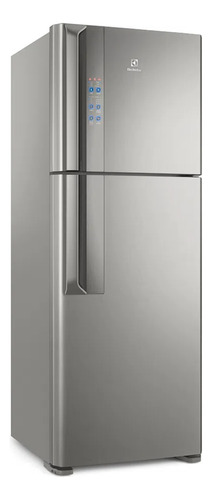 Heladera frost free Electrolux Top Freezer DF56 plata con freezer 474L 220V
