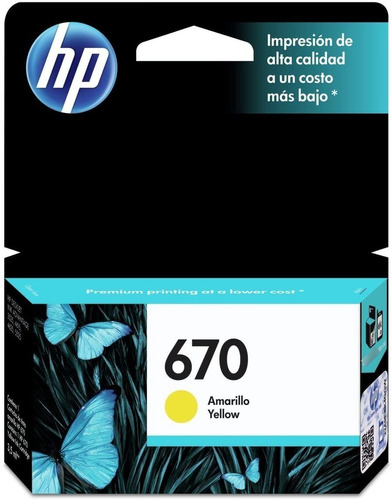 Cartucho Hp 670 Amarillo 300 Pag