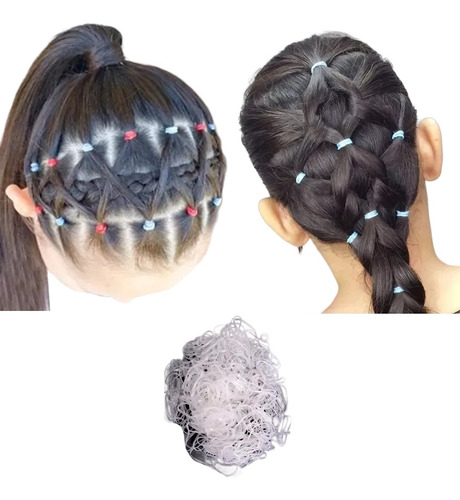 600 Gomitas Banditas Cabello Trenzas Trenzado Transparente