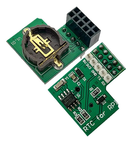 Tecneu Reloj Tiempo Real Ds1307 Rtc Puerto Ttl I2c para Raspberry Pi con Pila CR1220