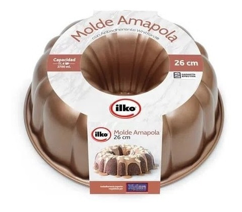 Imagen 2 de 9 de Molde Amapola 26 Cm. Antiadherente Cobre Ilko
