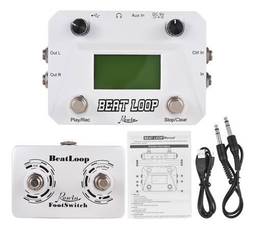 Pedal Circular Rowin Drum Machine, Guitarra Looper