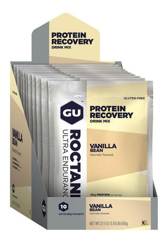 Proteína Gu Roctane Recovery Drink Mix 620 Gr Sabor Vainilla