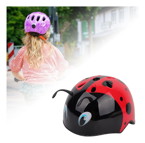 Casco De Bicicleta Para Niños 3d Ladybug, Casco De