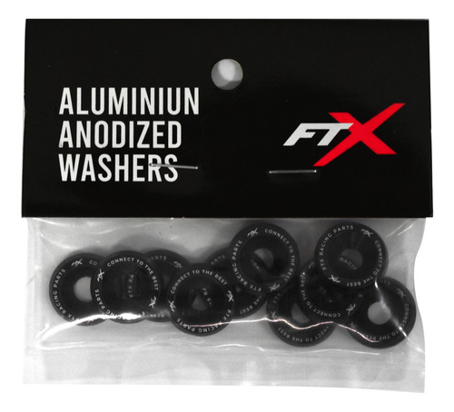 Arandelas Aluminio Moto Auto Atv Ftx 6mm M6 X10u Negro