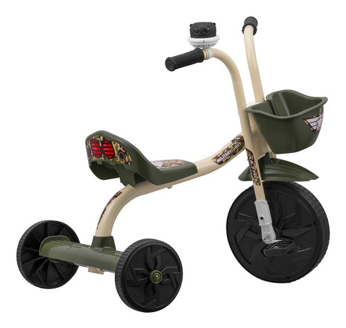 Triciclo Infantil Menino Menina Com Cesto Velotrol Militar Cor Militar Cesto
