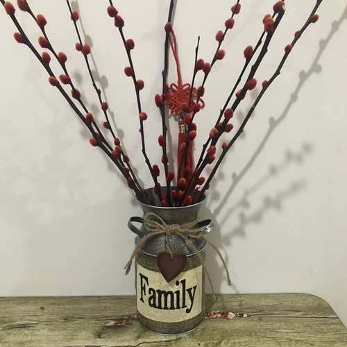 Maceta De Hierro Con Flores Falsas Para Uso Doméstico