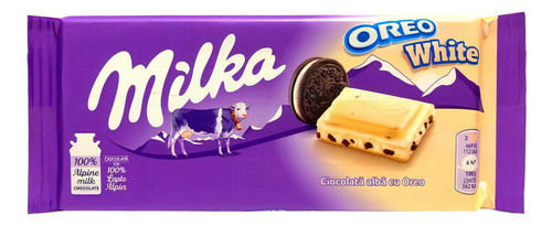 Chocolate Branco Com Recheio De Biscoito Oreo Milka 100g