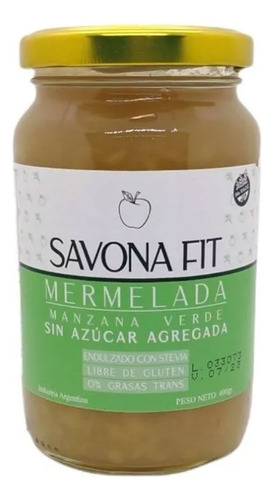 Mermelada Manzana Verde S/tacc C/stevia X 400gr - Savona Fit