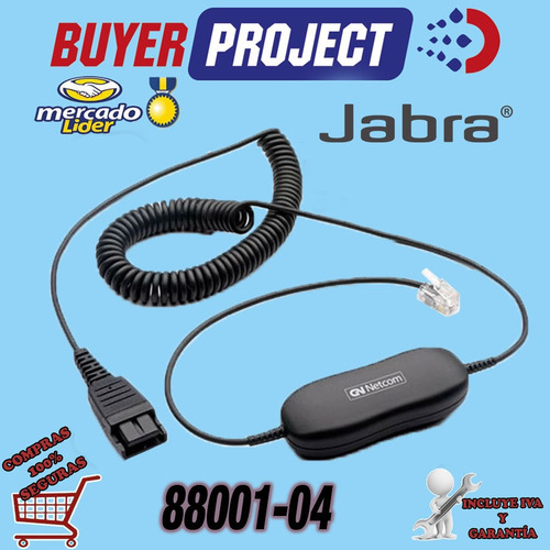 Imagen 2 de 4 de Cable Adaptador Jabra Link 88001-04 Qd A Rj9 Para Headset
