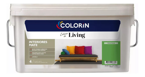 Pintura Latex Interior Lavable Colorin Living Color 4 Lts Color Manzana
