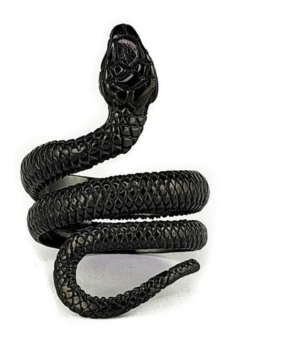 Anillo Víbora Negro Acero Inoxidable Unisex Serpiente