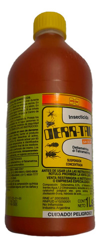 Derr-tal Hortal Insecticida Acaros Insectos Aracnidos 1 Ltro