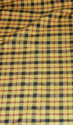 Muy Buena Tela Importada Viyela Amarillo Ocre Negro Y Rojo