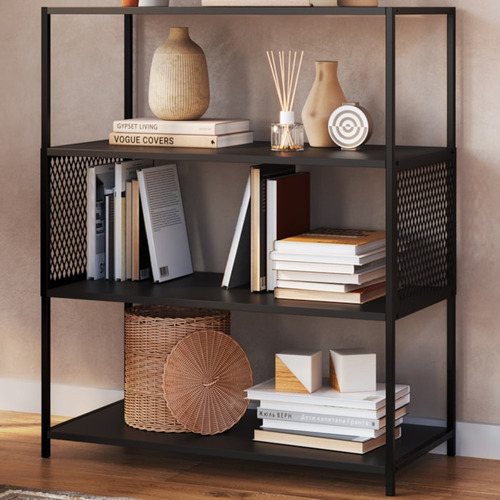 Estante Estilo Industrial 94 Cm Com Tela P1024 Preto Pp