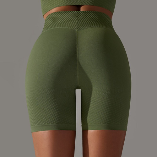Pantalones Cortos De Cintura Alta Sin Costuras A La Moda Par