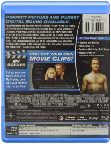 Imagen 2 de 3 de Blu-ray Eastern Promises / Promesas Del Este