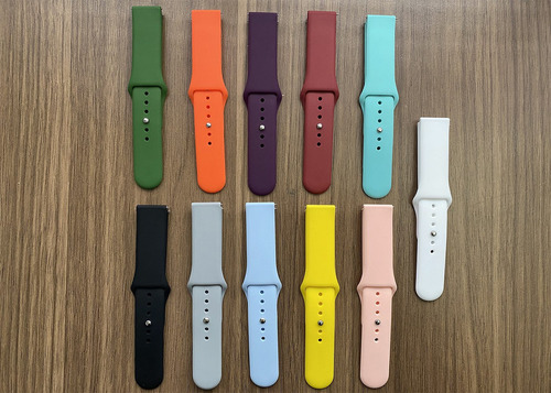 2x Pulseira Compatíveis Com Galaxy Active2 44mm 1 Capa Case Cor Rosa Claro - Branca Largura Da Pulseira 20 Mm