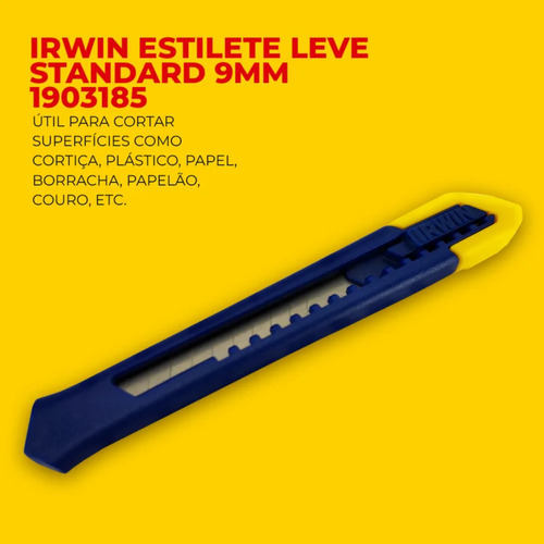 Estilete Reforçado Lâmina Snap-off Com Trava 9mm Irwin