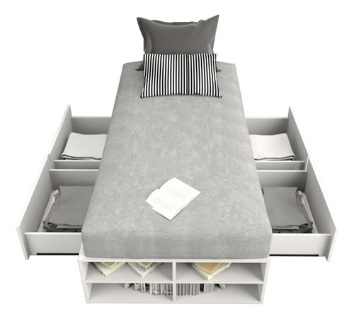 Table's cama box 1 1/2 plaza melamina 18mm everest sommier dormitorio