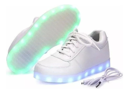 Luz Led Blanca Tenis Hombre Joven2