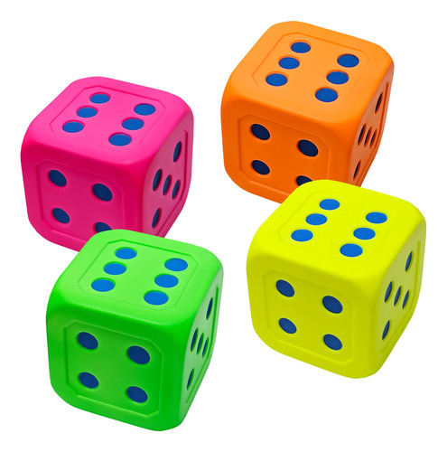 Juego De 4 Dados Foam Jumbo Big Playing Macro Giant De 15 Cm