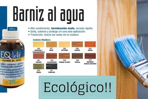 Barniz Al Agua Color Eqarte Varios Tonos 375 Ml Set X3 Unid - $ 2.625