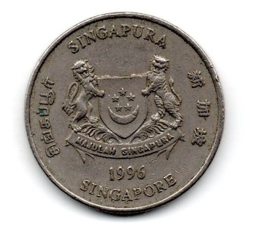 Singapur Moneda 20 Cent Año 1996 Km#101 Asia