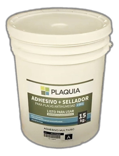 Sellador Adhesivo Antihumedad 2 En 1 Placas Plaquia X  15 Kg