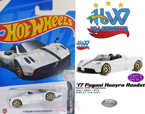 Hot Wheels Hwargento '17 Pagani Huayra Roadster J4307 2023