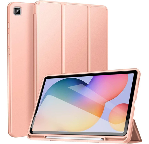 Funda Ztotop Samsung Galaxy Tab S6 Lite Slim Fold Rose Gold