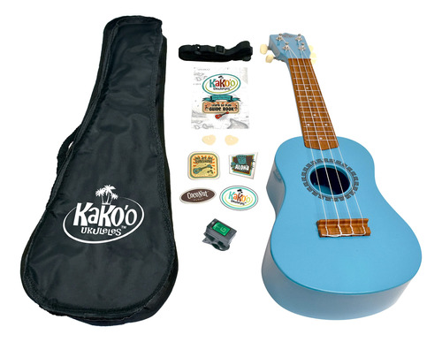 Kako'o Ukelele Soprano Galardonado Azul Pacfico, Afinadores