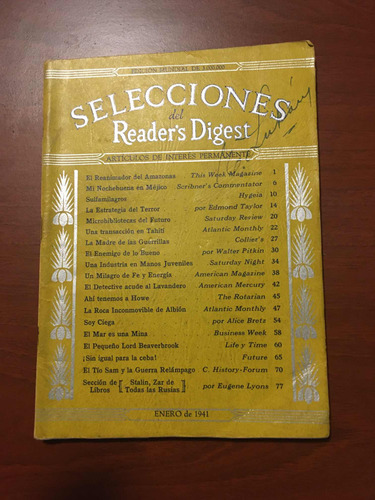 Selecciones Del Reader´s Digest Nº2 Enero 1941