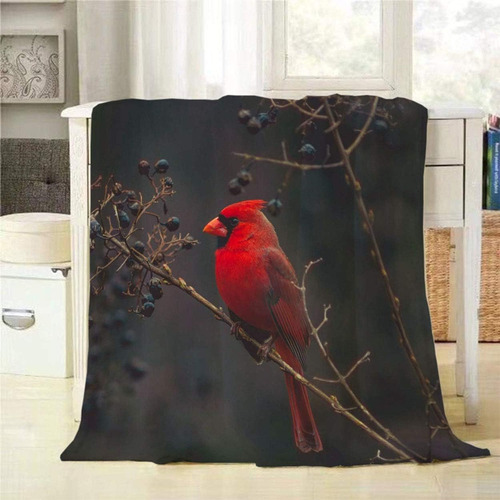 Mugod - Manta De Pájaro Rojo Con Diseño De Pájaro Cardenal D