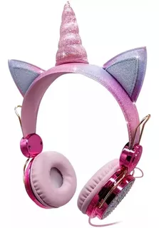 Headphone Fone De Ouvido Unicórnio Com Orelhas Para Criança