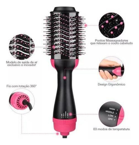 Modelagem Profissional: Escova Secadora Alisadora Modeladora