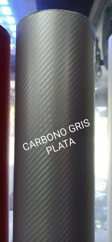 Vinilo Automotriz Ploteo Fibra Carbono Gris Plata 0,5 X 0,5