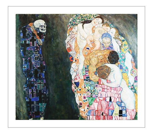 Lamina Fine Art Muerte Y Vida Gustav Klimt 55x60 Myc