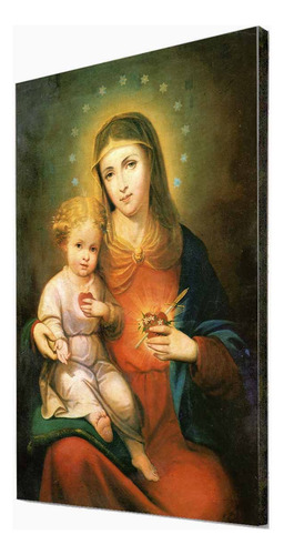 Cuadro De La Virgen - Inmaculado Corazon De Maria - 22x32 Cm
