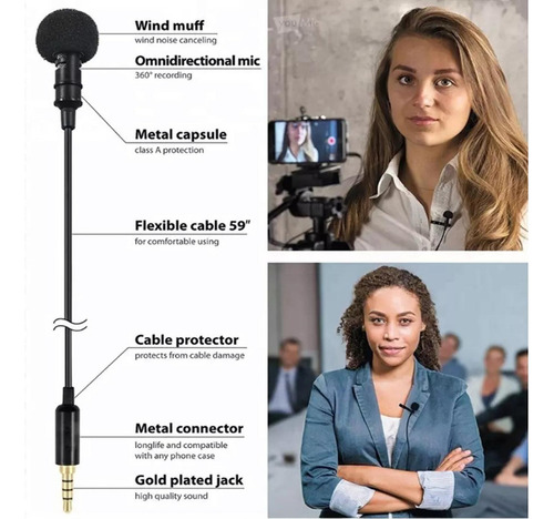 Para Micrófono De Solapa Micrófono Lavalier De Micrófono