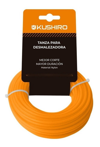 Tanza Bordeadora Desmalezadora Nylon 3 Mm Cuadrada 15 Metros Color Naranja