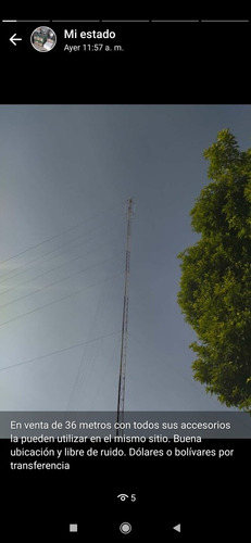 Imagen 1 de 10 de Torre De Hierro Para Wifi O Radio De 36 Metros