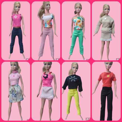 Lote 12 Prendas ( Solo Conjuntos) Para Muñeca Barbie O Simil