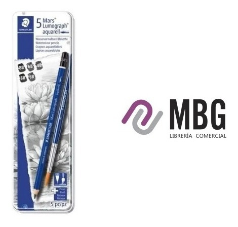 Imagen 2 de 2 de Lapices Lumograph Black Aquarell X 5unidades + 1 Pincel