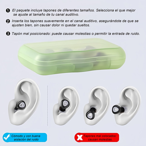 Tapones Auditivos Silicona Dormir Oídos Reducción De Ruido