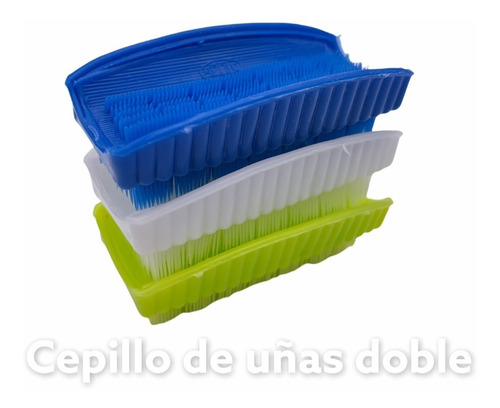  Cepillo Para Uñas  Doble Cerdas Pvc No Lastima