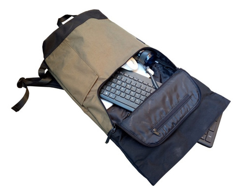 Mochila Himawari 1682 Impermeable Viaje Color Negro Diseño De La Tela Lisa