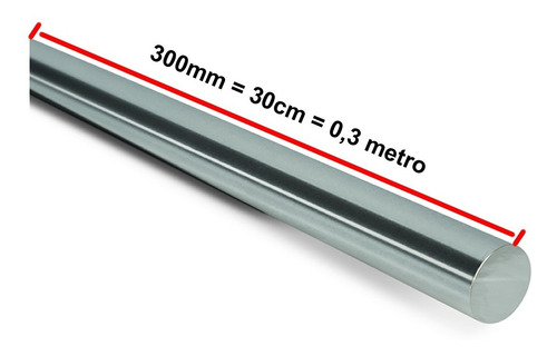 Imagem 2 de 3 de Eixo Retificado Cromado 25mm X 300mm H7 Sae 1045